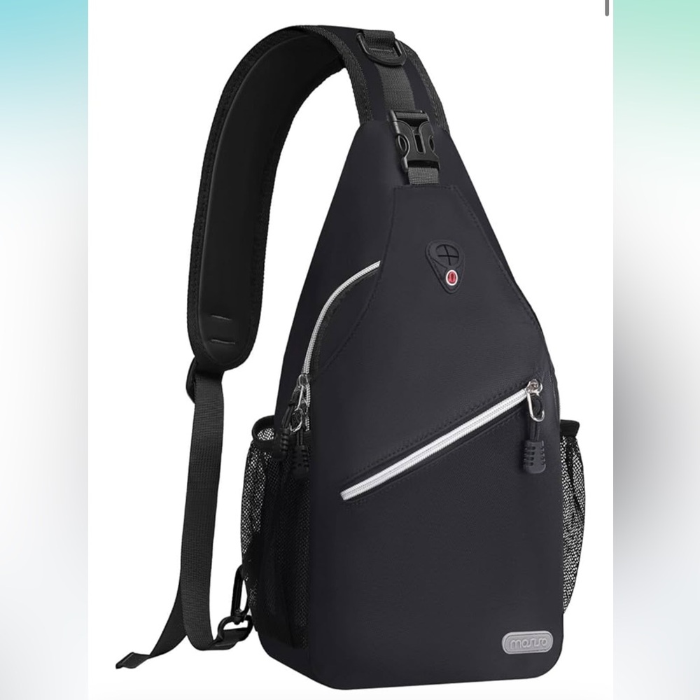 MOSISO Black Backpack with Sporty Design and Durable Material